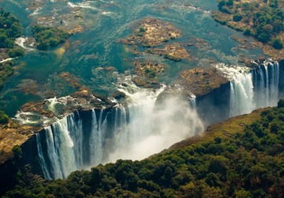 Botswana Gruppenreise Victoria Falls Luftaufnahme