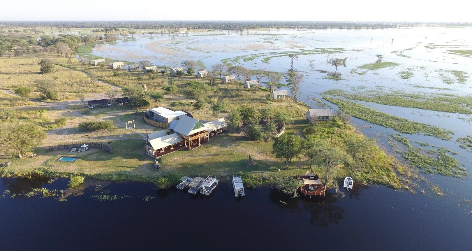 Botswana_Safari_Chobe_Nationalpark_Chobe_River_Lodge_Luftaufnahme