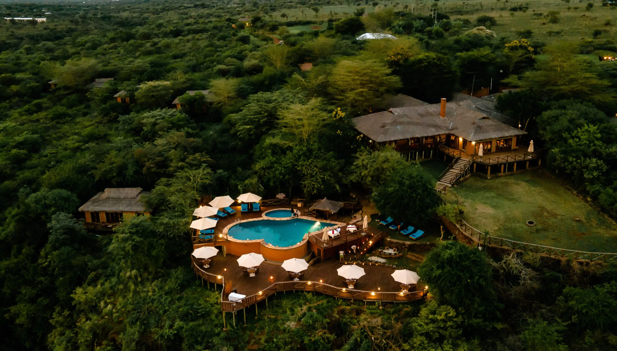 Tansania Safari Escarpment Luxury Lodge Luftaufnahme
