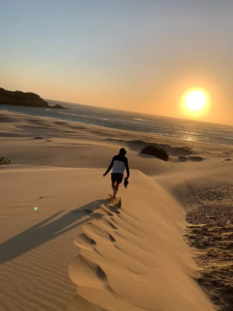 Südafrika Safari Robberg Duene Sonnenuntergang Aron