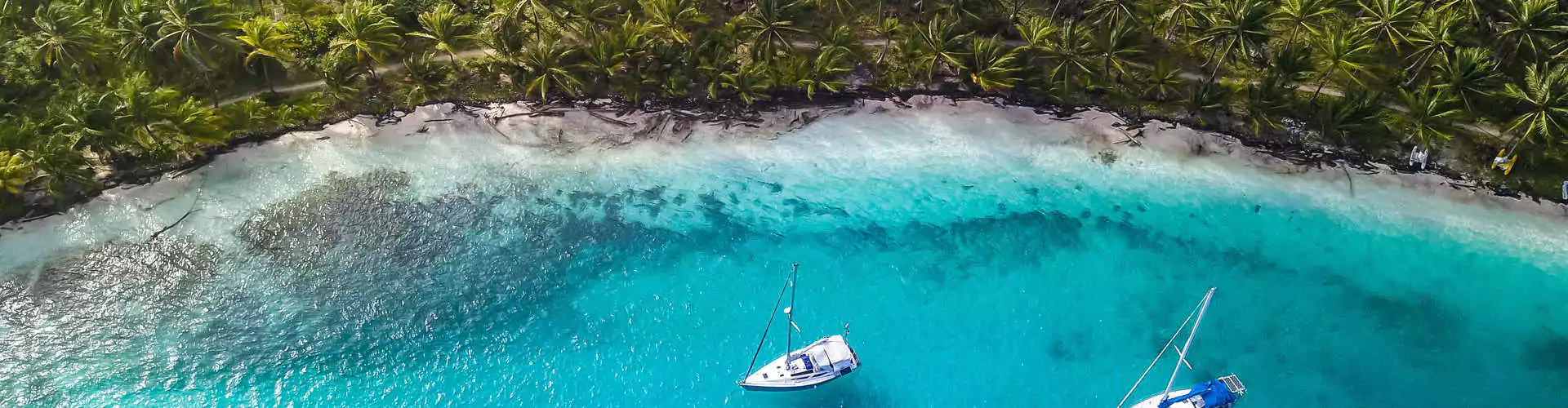 Panama Reisen Meer Strand Palmen Segelboot