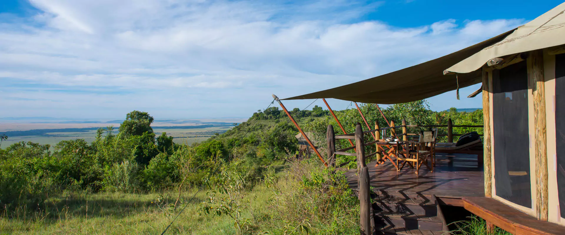 Kenia Safari Lodges und Hotels Maasai Mara Kilima Camp Safarizelt Aussicht