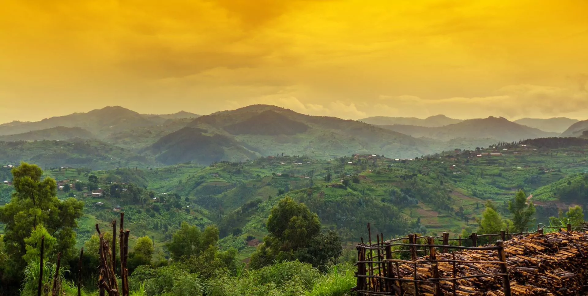 Ruanda Reisen Bergpanorama