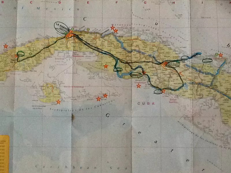 Kuba Rundreise Route auf Karte