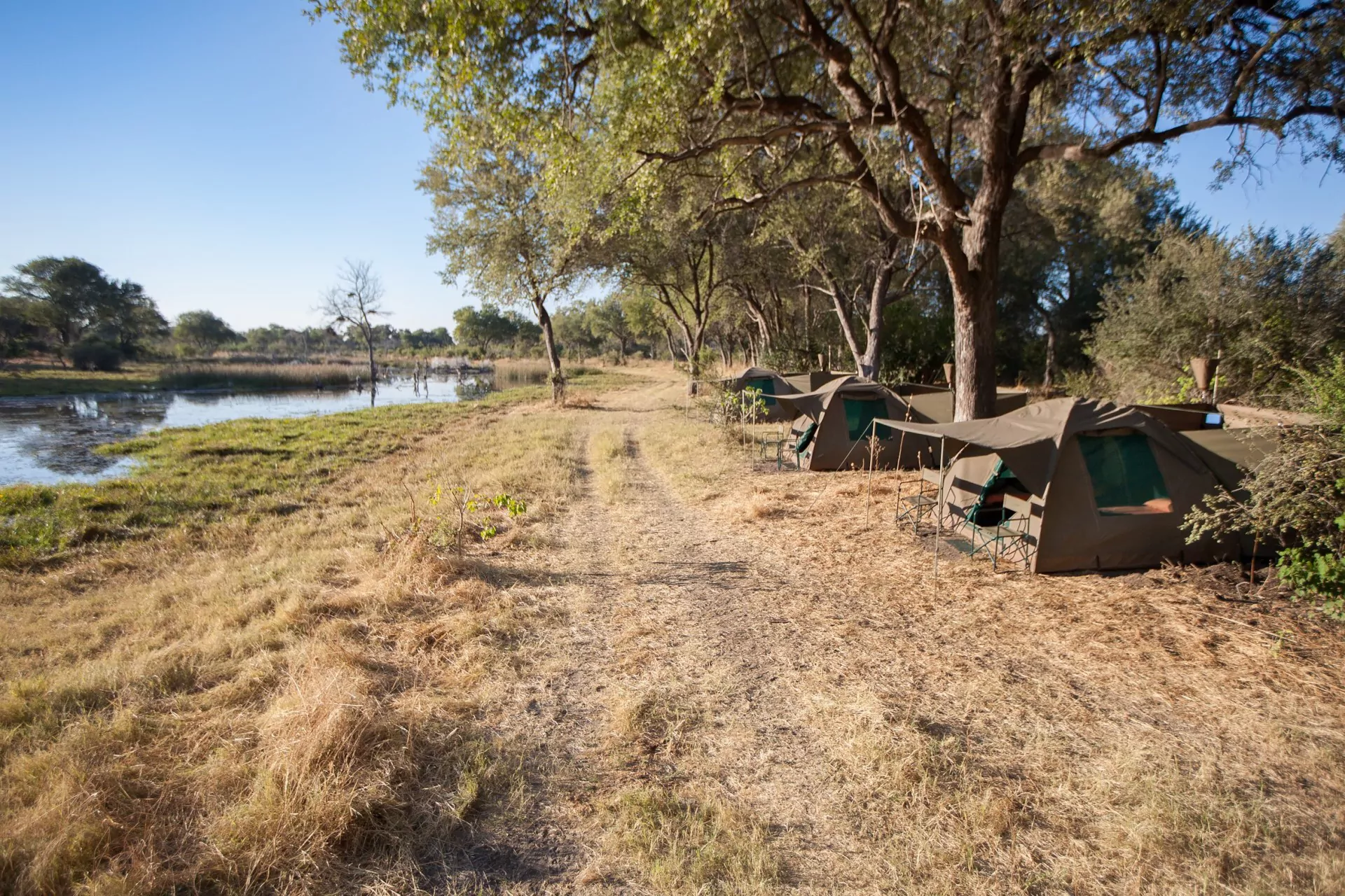 Botswana Campingsafari Camp am Fluss
