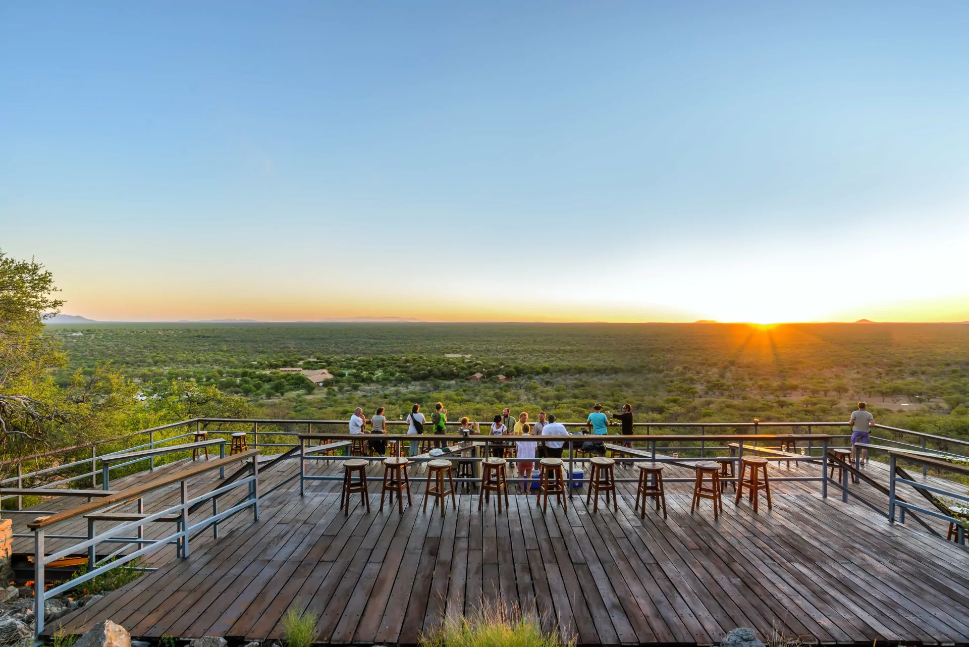Namibia Safari Damara Mopane Lodge Aussicht Terrasse