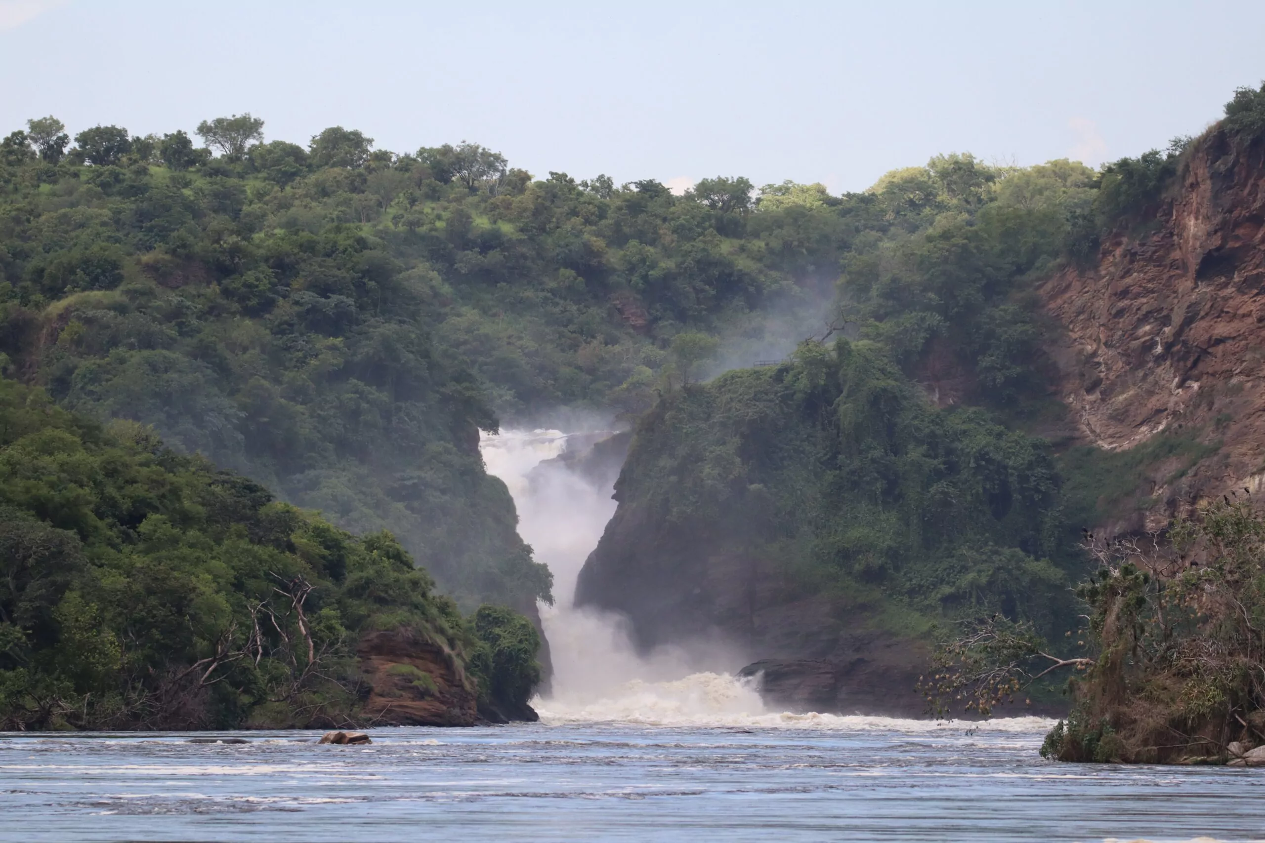 Uganda Rundreise Murchison Falls Nationalpark Blick auf Wasserfall